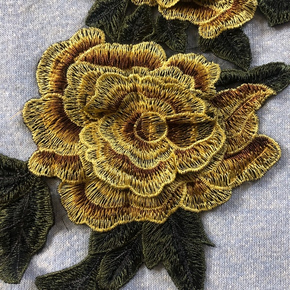 Embroidered flower appliqué distressed dress - Picture 7 of 14